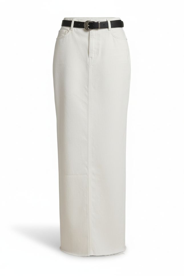 Jupe Jean Beige Longue Élégante