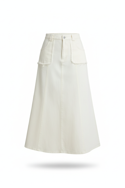Jupe Longue En Jean Beige