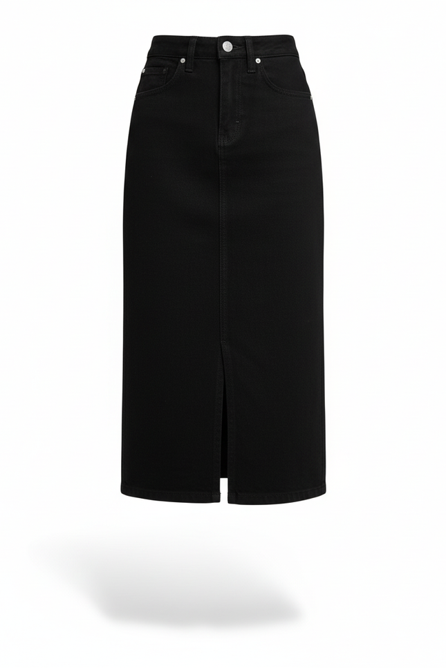 Jupe Jean Noire Fendue Chic