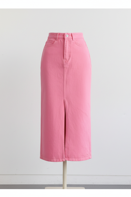 Jupe Jean Rose Fendue Chic