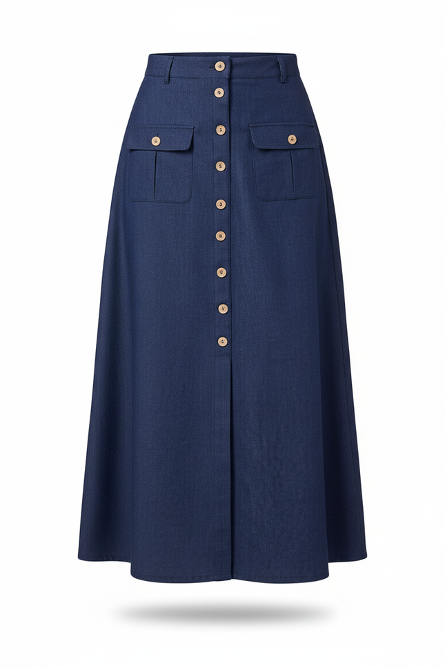 Jupe Jean Denim Boutonnée Vintage