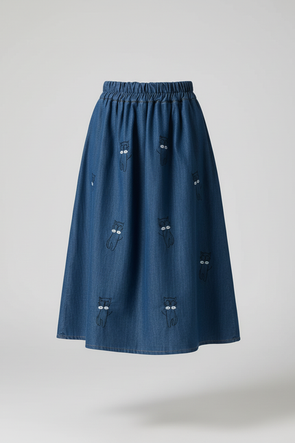 Jupe En Jeans Évasée