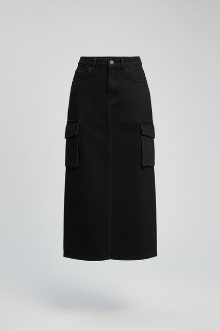 Jupe Jean Cargo Droite Décontractée