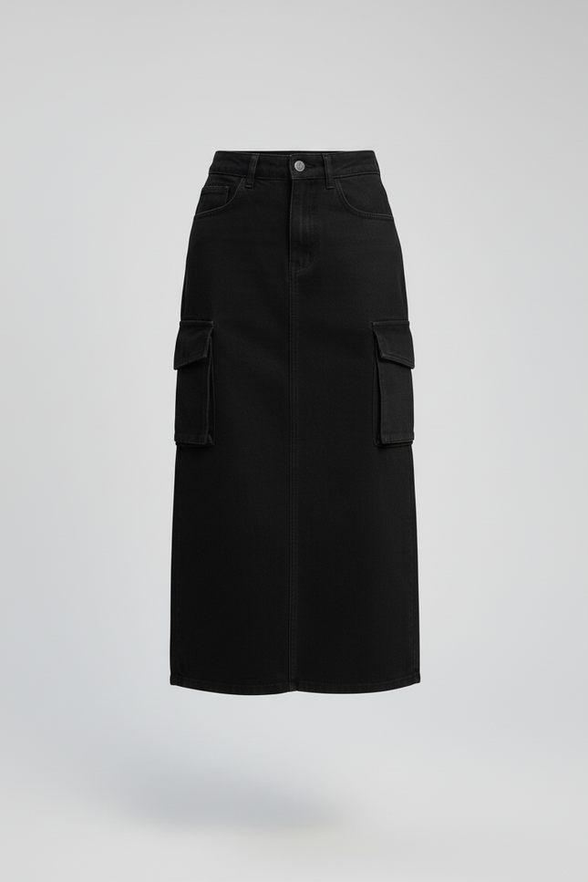 Jupe Jean Cargo Droite Décontractée