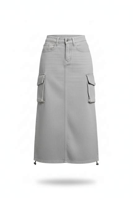 Jupe Jean Grise Cargo Décontractée