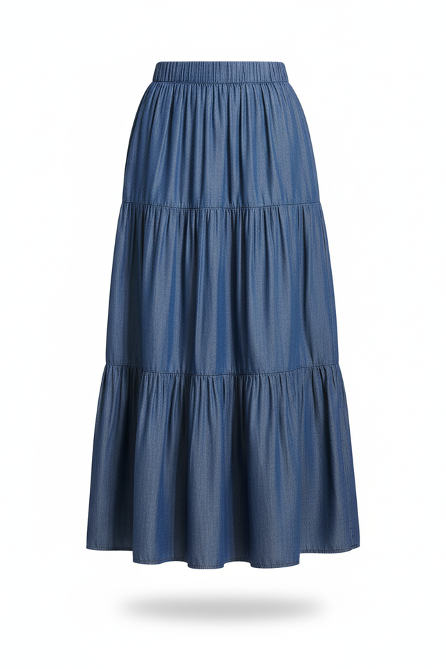 Jupe Longue En Jean Bleu