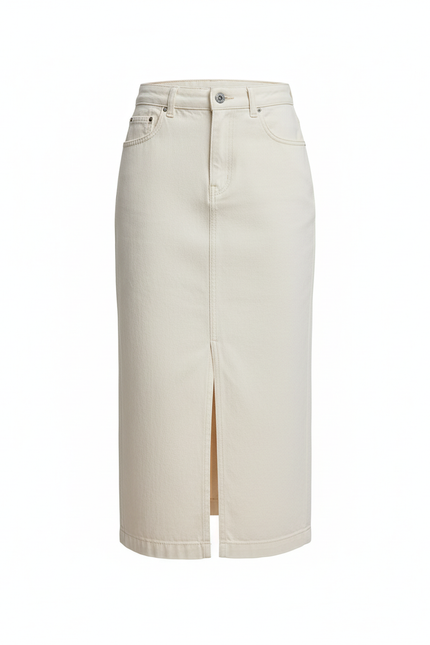 Jupe Jean Beige Fente Chic