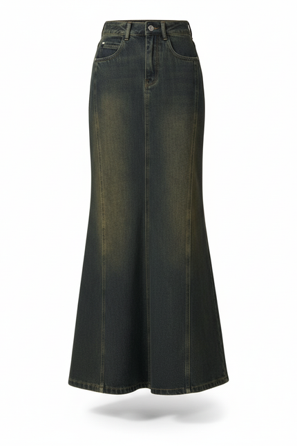 Jupe Jean Sirène Délavée Vintage