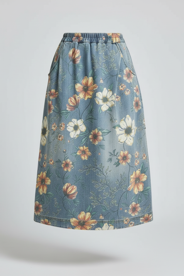 Jupe En Jeans Mi Longue