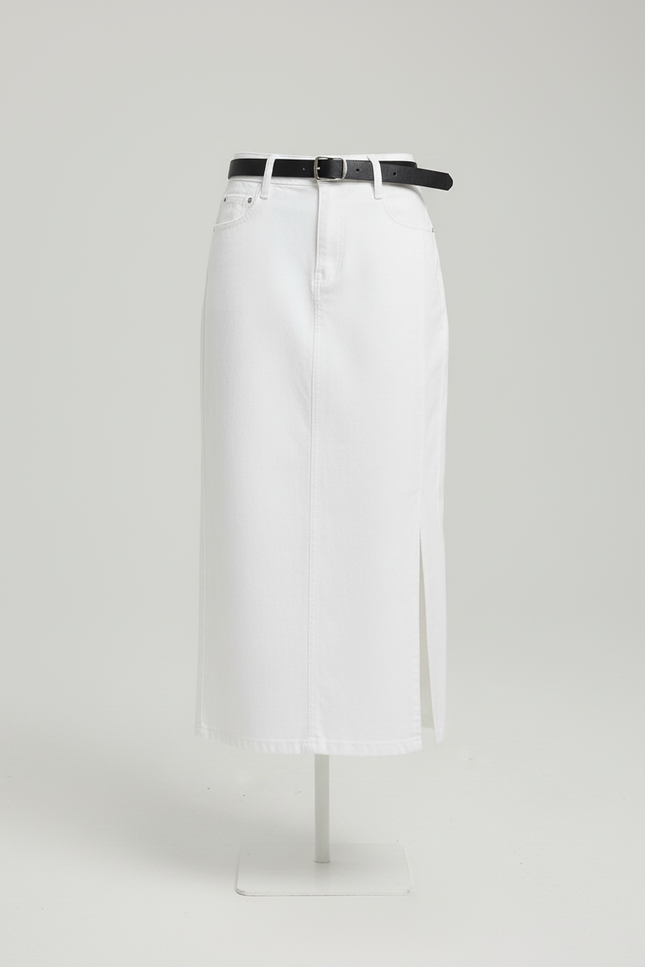 Jupe Jean Blanche Fendue Chic