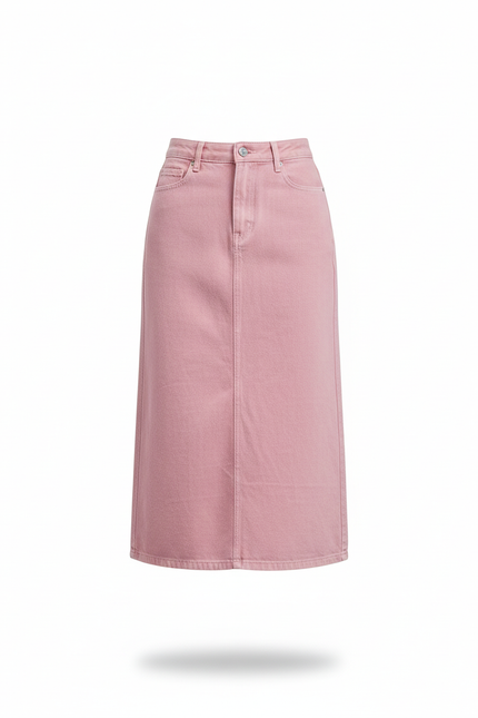 Jupe Jean Rose Taille Haute Chic