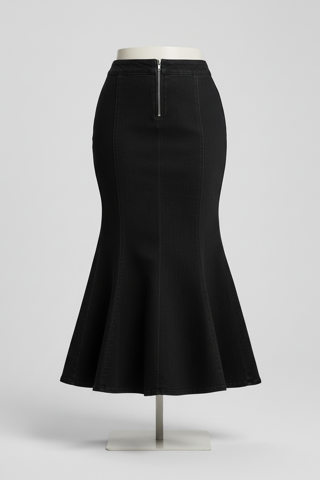 Jupe En Jean Avec Fermeture Eclair Devant