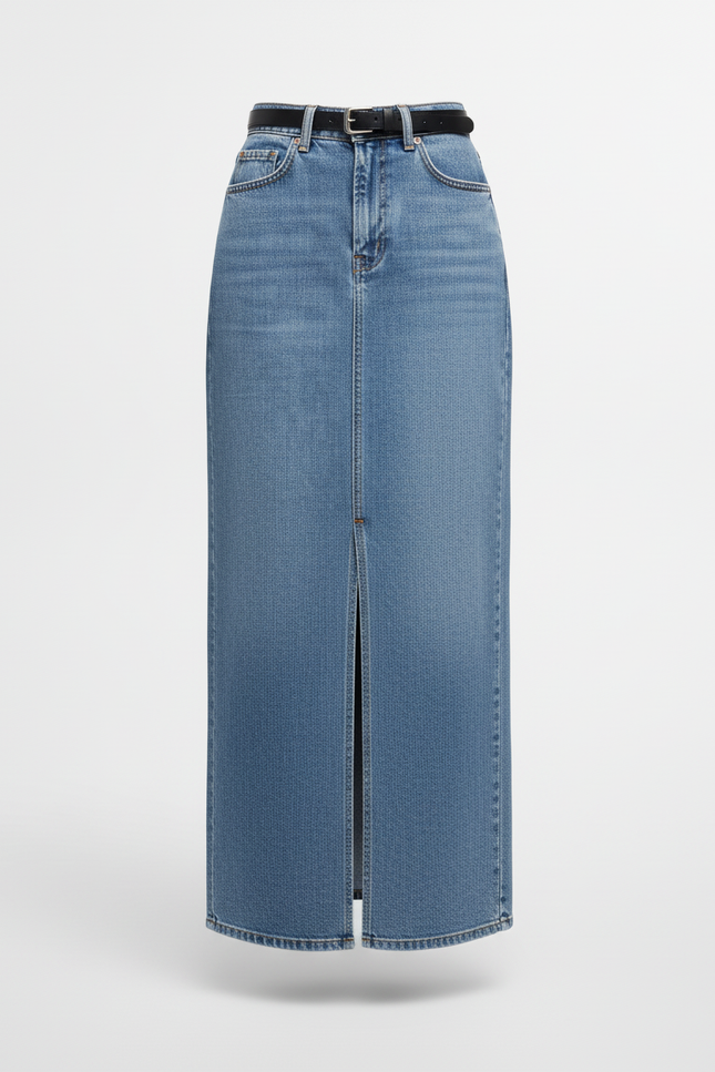 Jupe Jean Fendue Longue Y2K