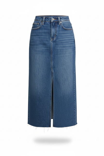 Jupe Jean Fendue Midi Chic Élancée