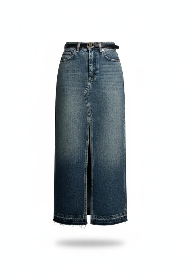 Jupe Jean Dégradée Fendue Chic