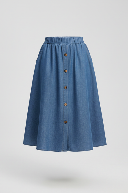 Jupe En Jean Boutonnee