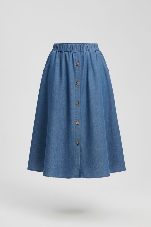 Jupe En Jean Boutonnee