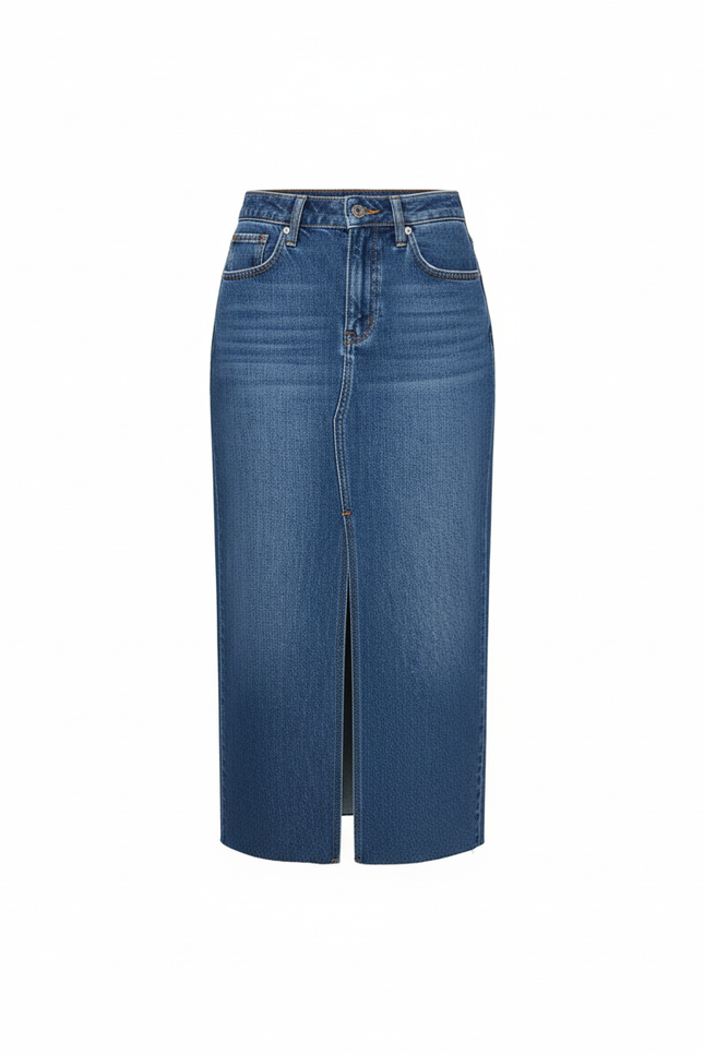 Jupe Jean Taille Haute Fendue Décontractée Polyvalente