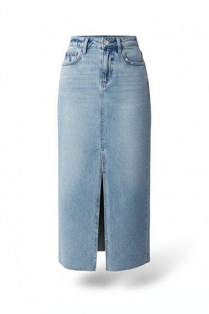 Jupe Jean Délavée Fendue Décontractée