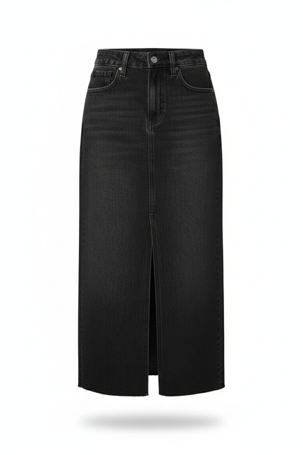 Jupe Jean Noire Fendue Vintage