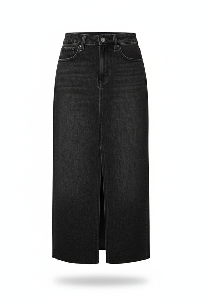 Jupe Jean Noire Fendue Vintage