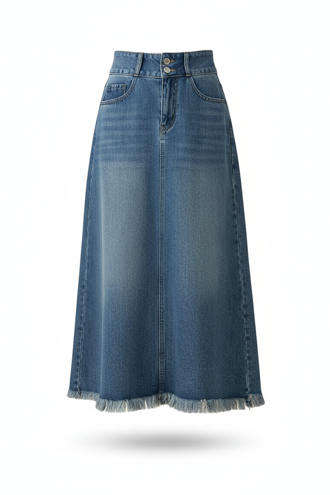 Jupe Longue En Jean Évasée