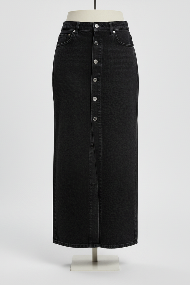 Jupe Longue En Jeans Noir