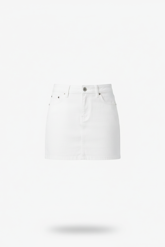 Jupe Jean Blanche Mini Décontractée