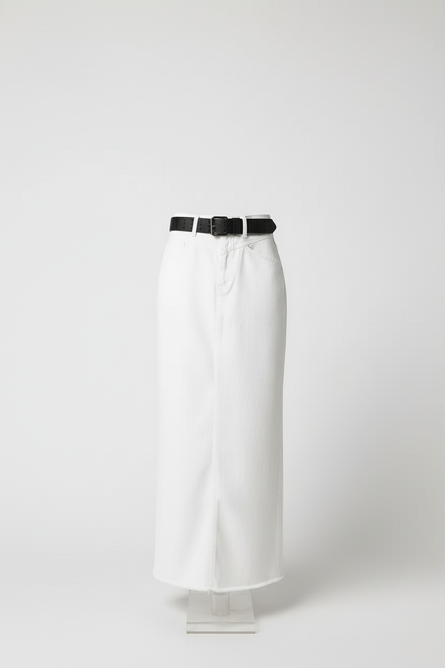 Jupe En Jeans Longue Sans Fente