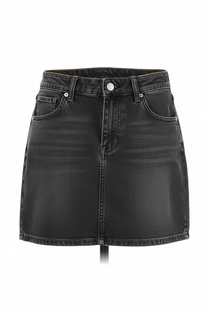 Jupe Jean Taille Haute Noire Décontractée