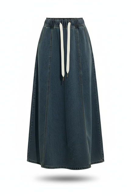 Jupe Jean Longue Délavée Y2K