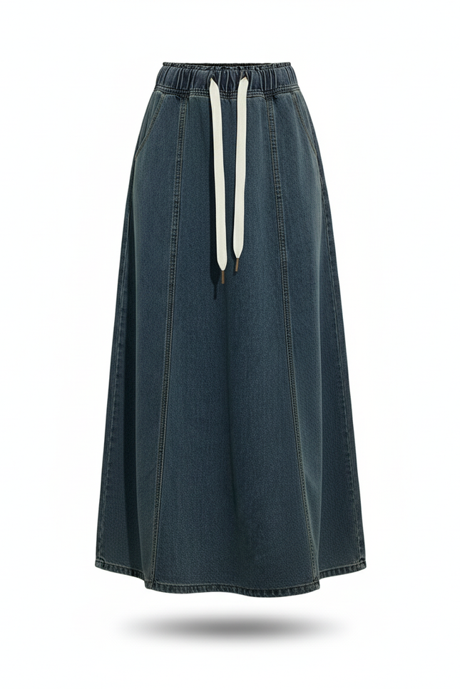 Jupe Jean Longue Délavée Y2K