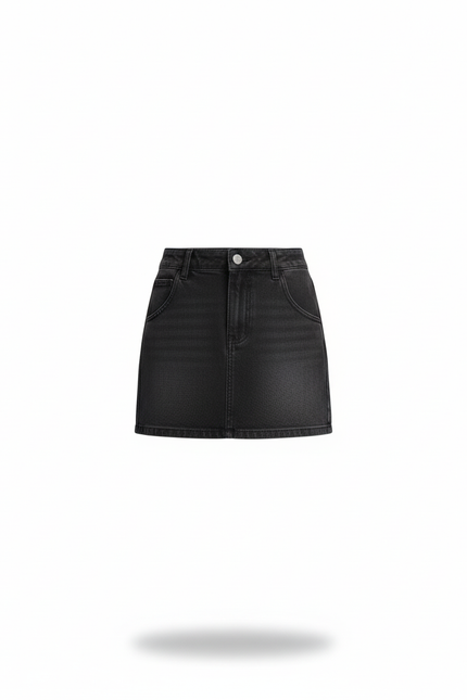 Jupe Jean Gris Délavé Mini Vintage