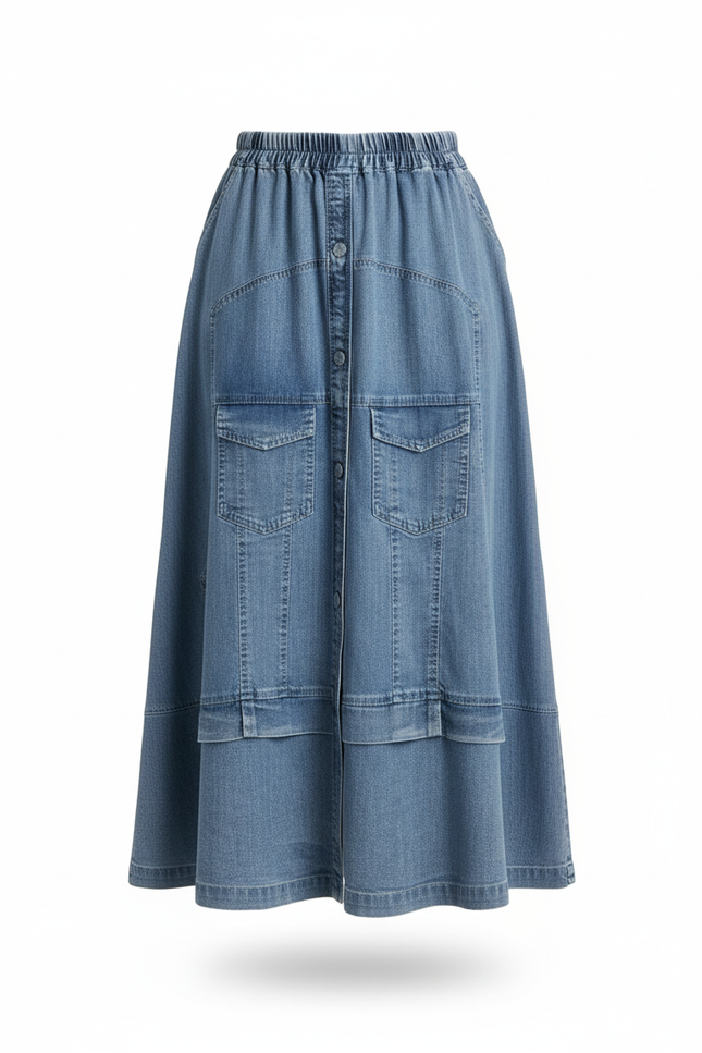 Jupe En Jean Trapèze Longue