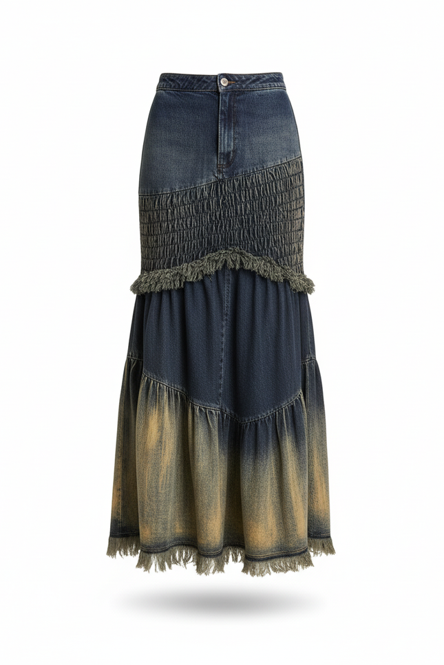 Jupe Jean Patchwork Dégradée Bohème