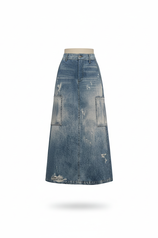 Jupe En Jean Longue Dechire