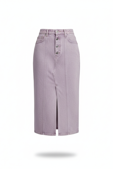 Jupe Jean Lavande Fendue Élégante