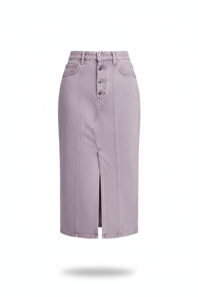 Jupe Jean Lavande Fendue Élégante