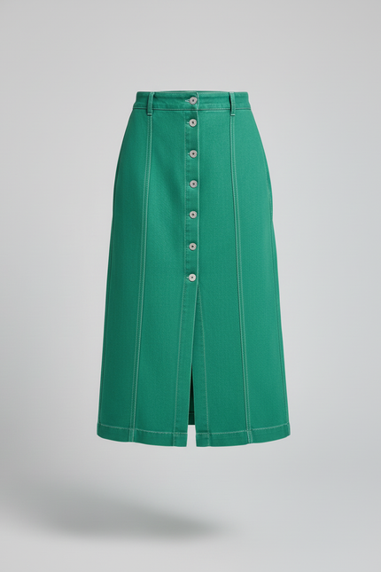 Jupe En Jean Bouton Devant