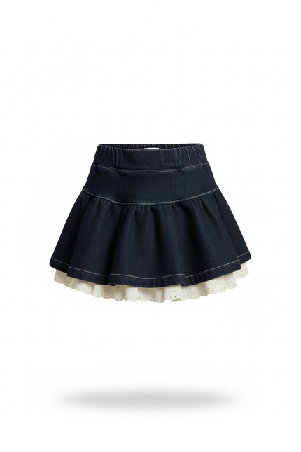 Jupe En Jean Plissée Courte