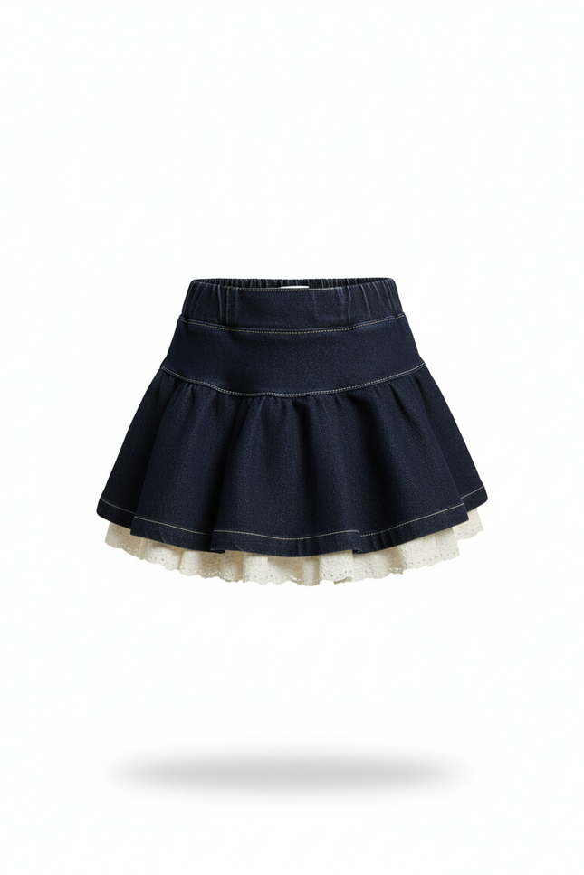 Jupe En Jean Plissée Courte