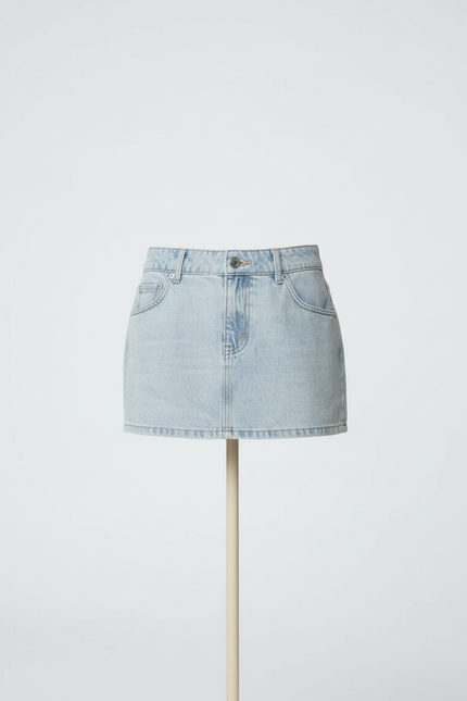 Jupe Jean Bleu Clair Mini Décontractée Jeune