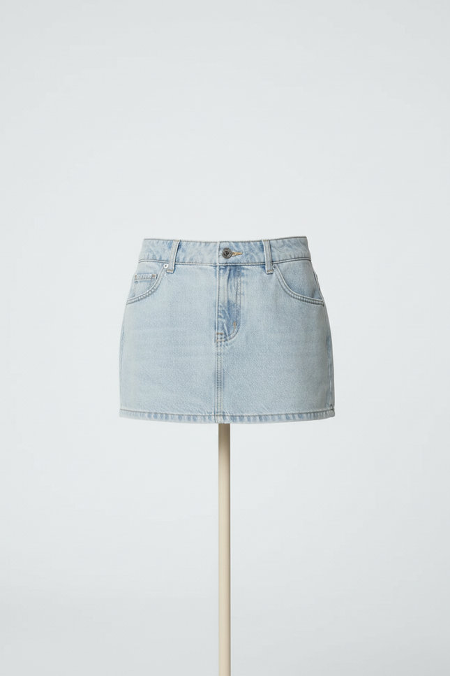 Jupe Jean Bleu Clair Mini Décontractée Jeune