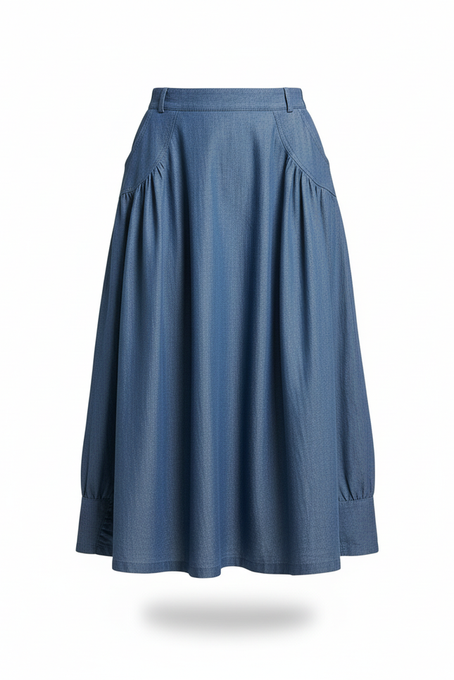 Jupe Jean Bleue Plissée Décontractée