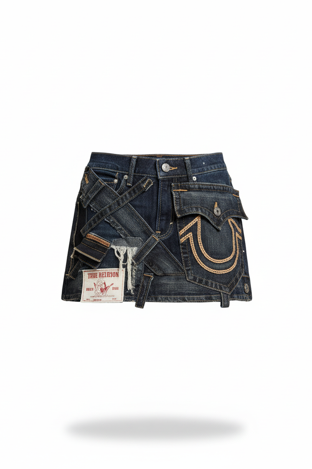 Jupe Jean Patchwork Ultra Courte Punk