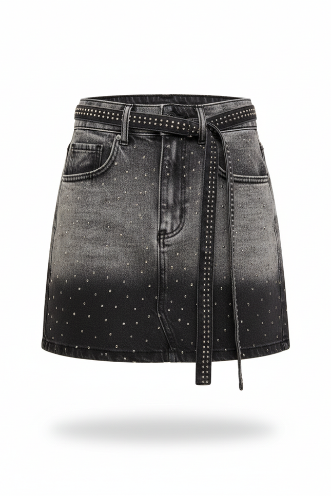 Jupe Jean Dégradée Cloutée Chic