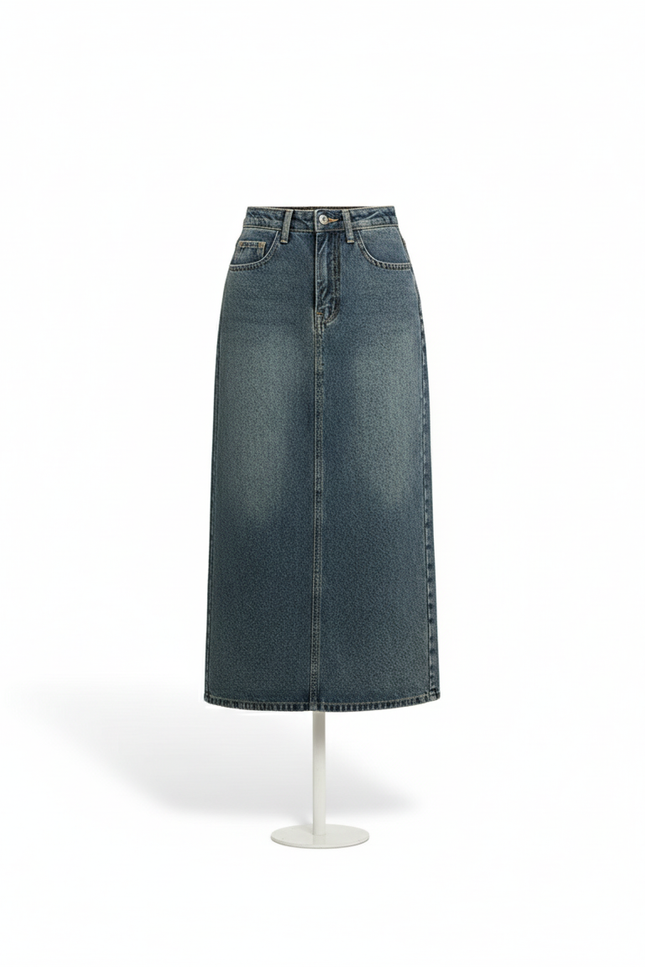 Jupe Jean Longue Fendue Décontractée