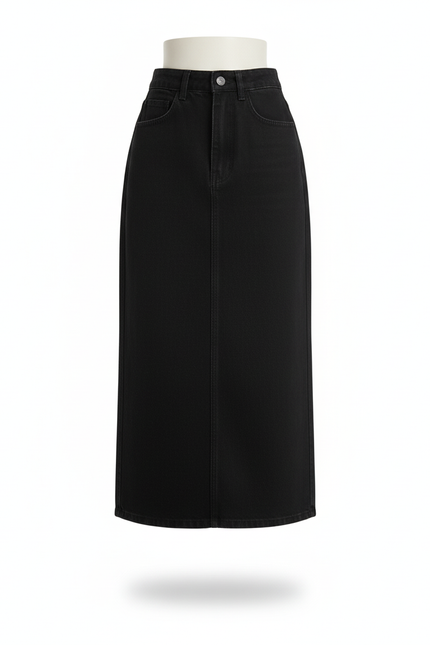 Jupe Jean Longue Noire Chic