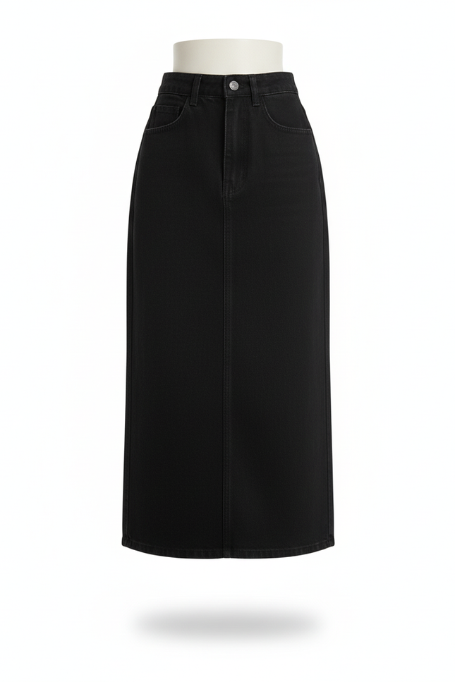 Jupe Jean Longue Noire Chic