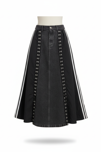 Jupe En Jeans Noir Longue